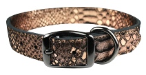 Leather Brothers Snake Charmers Leather Dog Collar - Bronze