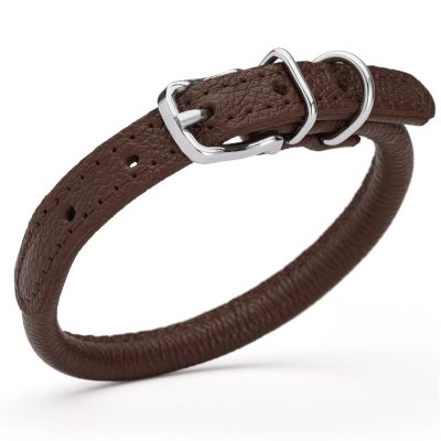 Rolled Leather Collars – Dark Brown