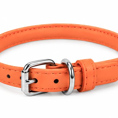 Rolled Leather Collars – Orange