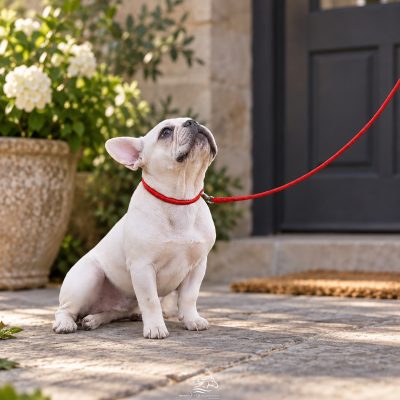 Rolled Leather Collars – Red
