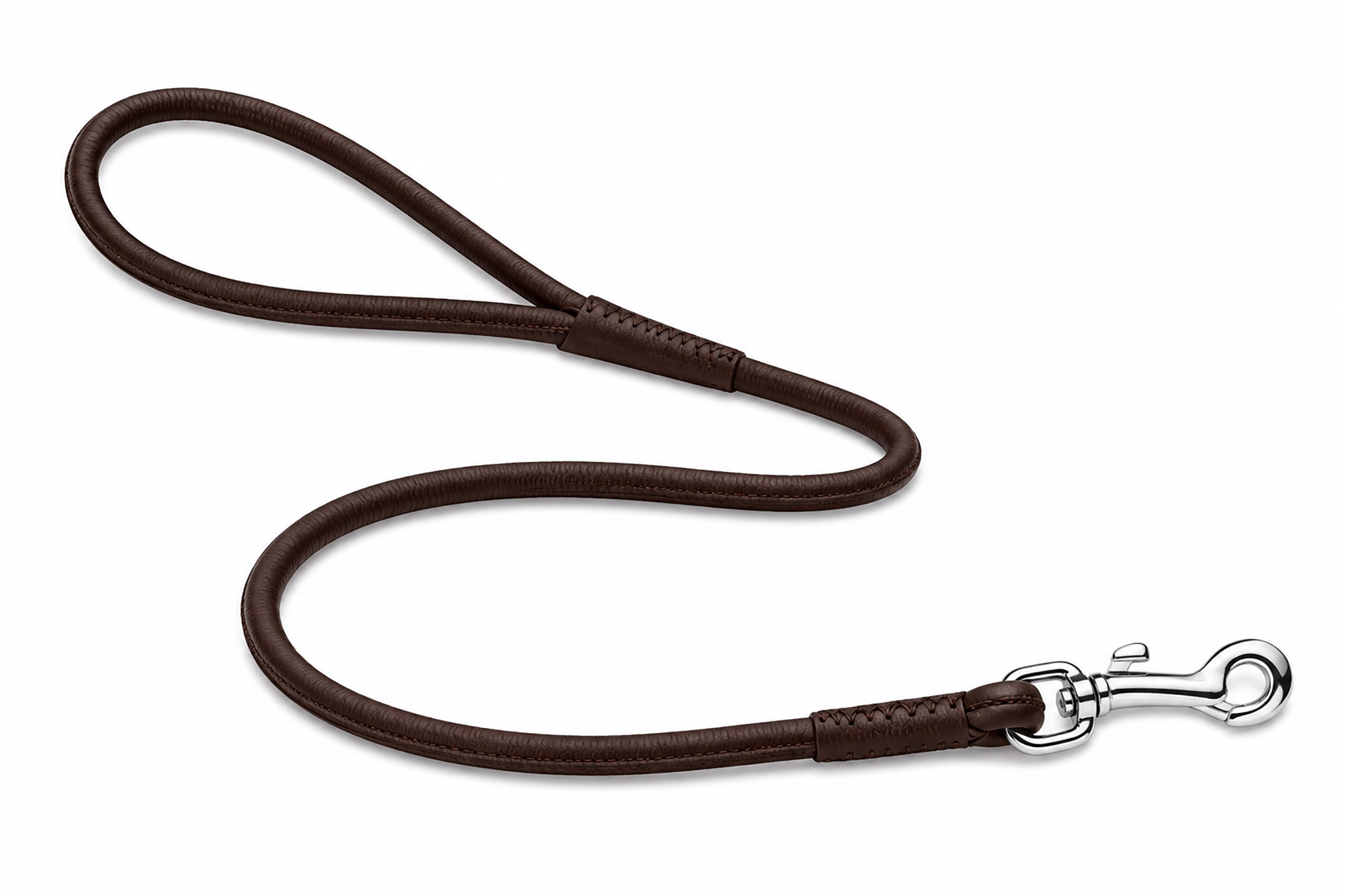 Rolled Leather Lead - Dark Brown - Image 5