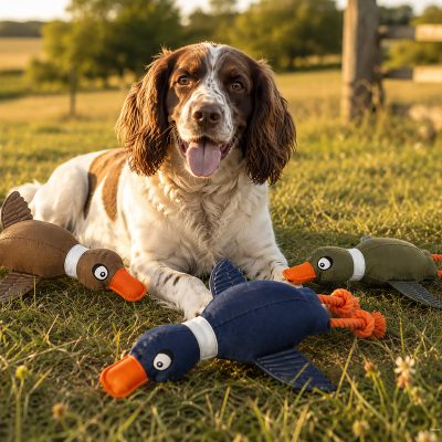 Throwing Duck with Rubber Wings Dog Toy