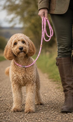 Soft feel rope slip lead pink